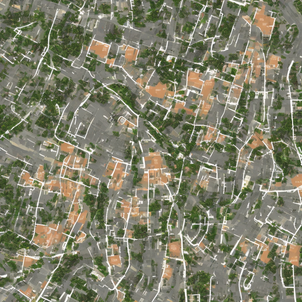 Suburban residential street with home visible on tree-lined neighborhood, warm sunset lighting
