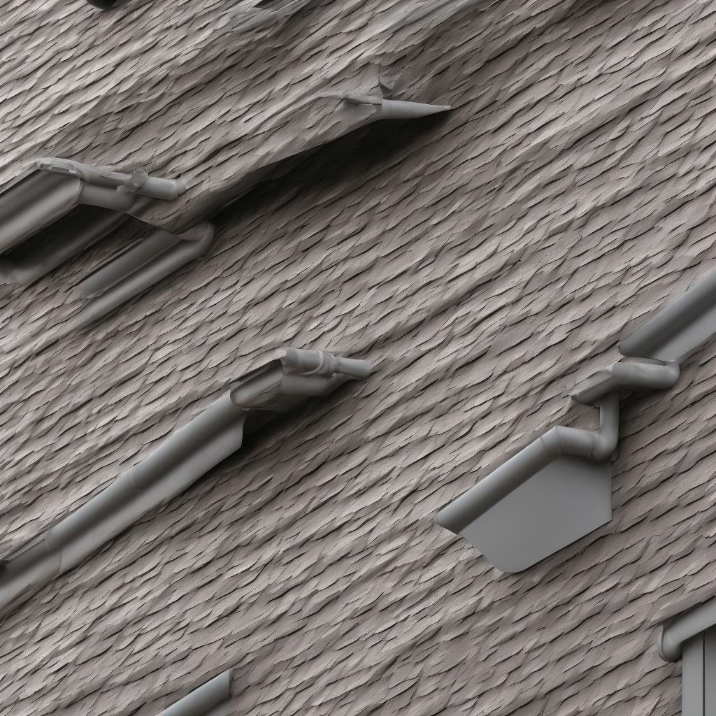 Metal gutters and downspout system detail showing professional installation and weathering